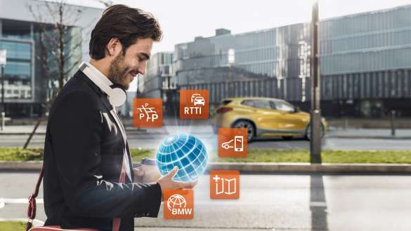 Pachet „Connected Professional” în BMW Seria 3 Sedan. Imagine frontală în prim-plan cu afişajul din habitaclu al BMW Seria 3 Sedan cu pachetul „Connected Professional”.
