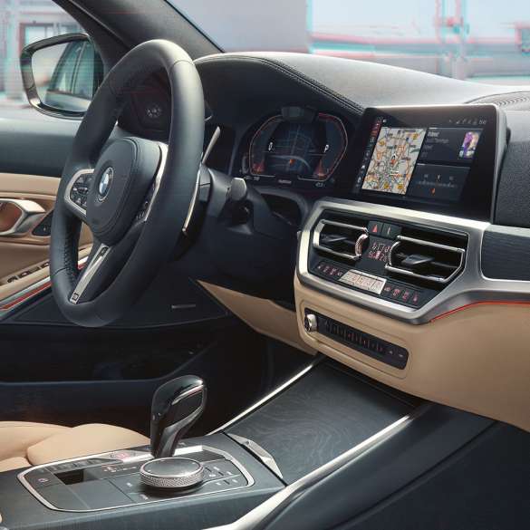 Imagine cu habitaclului BMW Seria 3 Touring Imagine din perspectiva pasagerului faţă, cu habitaclul BMW Seria 3 Touring