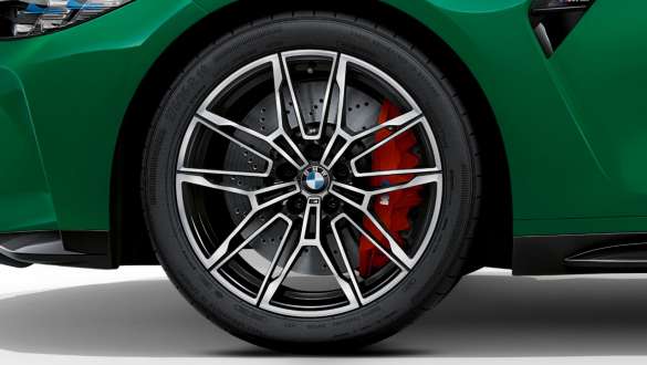 Jante M forjate de 19”/20”, tip 825 M, Negru bicolor ale BMW M3 Sedan G80 2020 BMW M3 Sedan 2020, jante M forjate de 19”/20”, tip 825 M, Negru bicolore