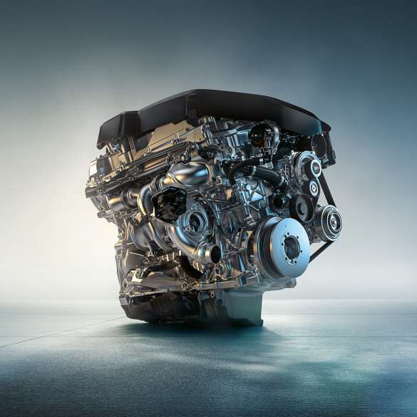 Motor pe benzină cu 6 cilindri Imagine cu motorul pe benzină cu 6 cilindri în linie al BMW M340i xDrive Touring