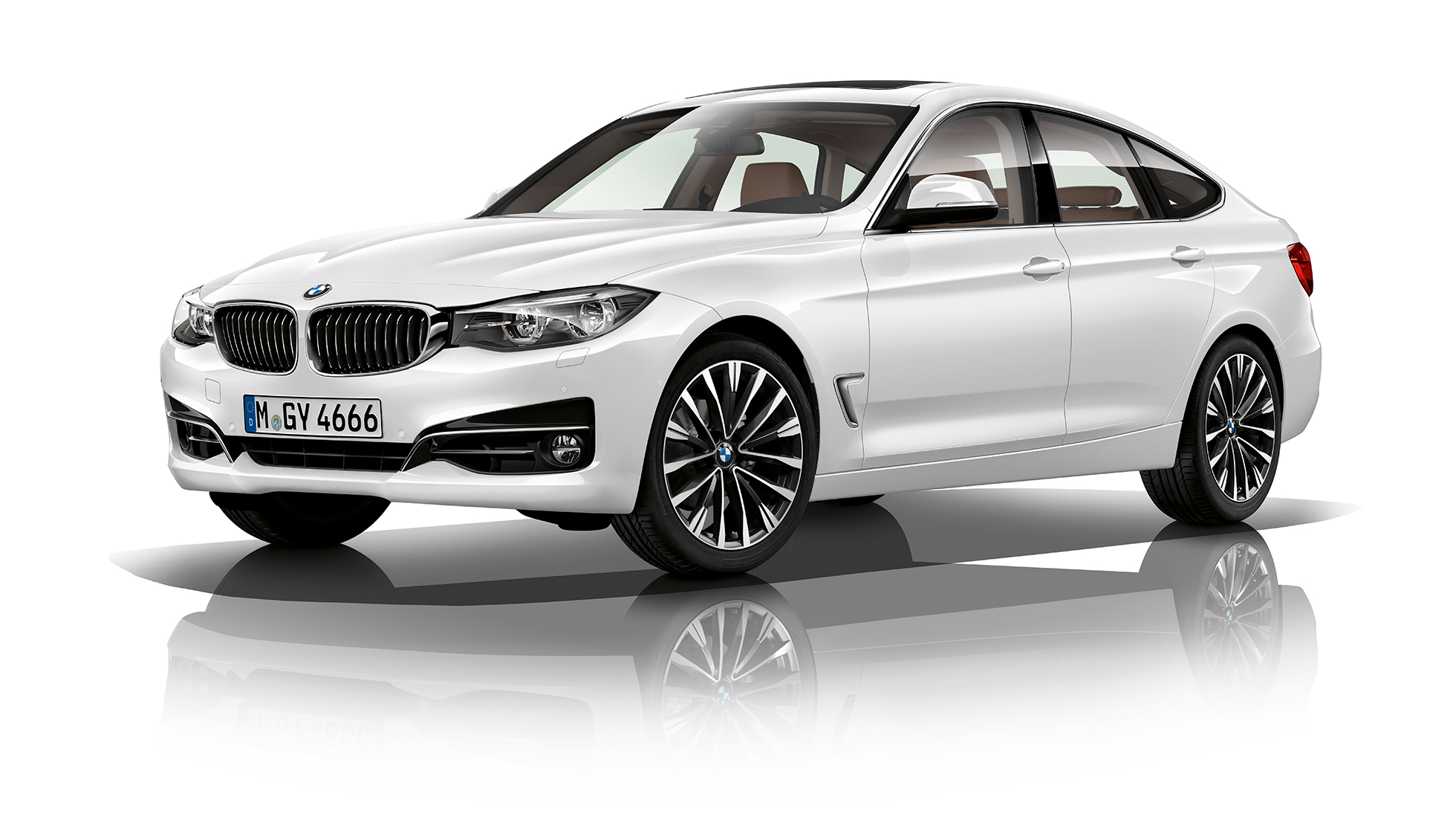 Imagine cu trei sferturi din partea frontală a BMW Seria 3 Gran Turismo, Model Luxury Line Imagine cu trei sferturi din partea frontală a BMW Seria 3 Gran Turismo, Model Luxury Line