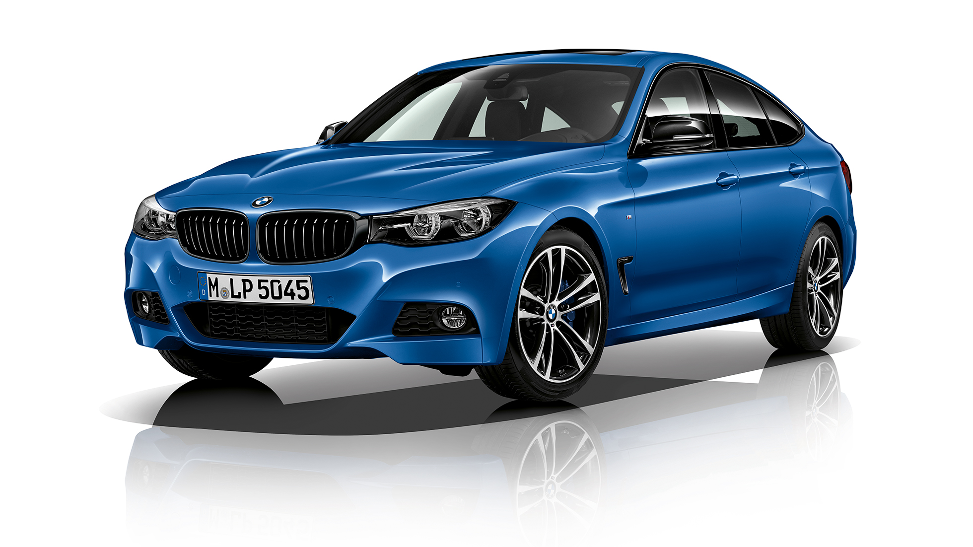 Imagine cu trei sferturi din partea frontală a BMW Seria 3 Gran Turismo, Model M Sport Imagine cu trei sferturi din partea frontală a BMW Seria 3 Gran Turismo, Model M Sport