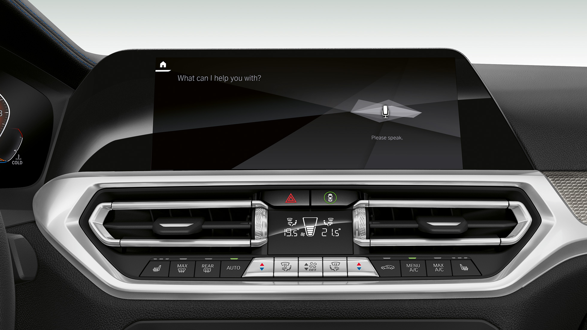IPA, BMW Seria 3 Sedan Imagine în prim-plan cu display-ul cu IPA din interiorul habitaclului BMW Seria 3 Sedan