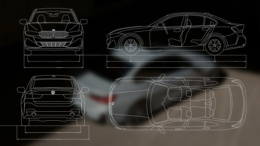BMW Seria 3 Sedan LCI schiţa datelor tehnice BMW Seria 3 Sedan LCI schiţa datelor tehnice