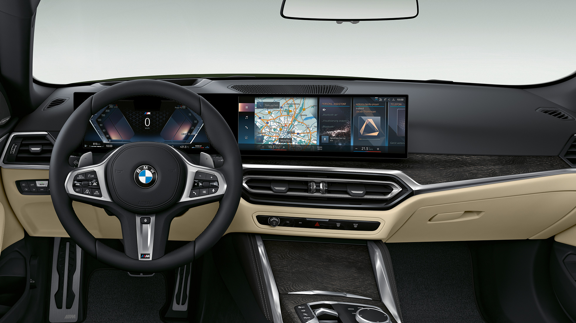 Imagine cu habitaclul BMW Seria 4 Cabriolet G23 2020, model M Sport Imagine cu habitaclul interior al BMW Seria 4 Cabriolet G23 2020, model M Sport