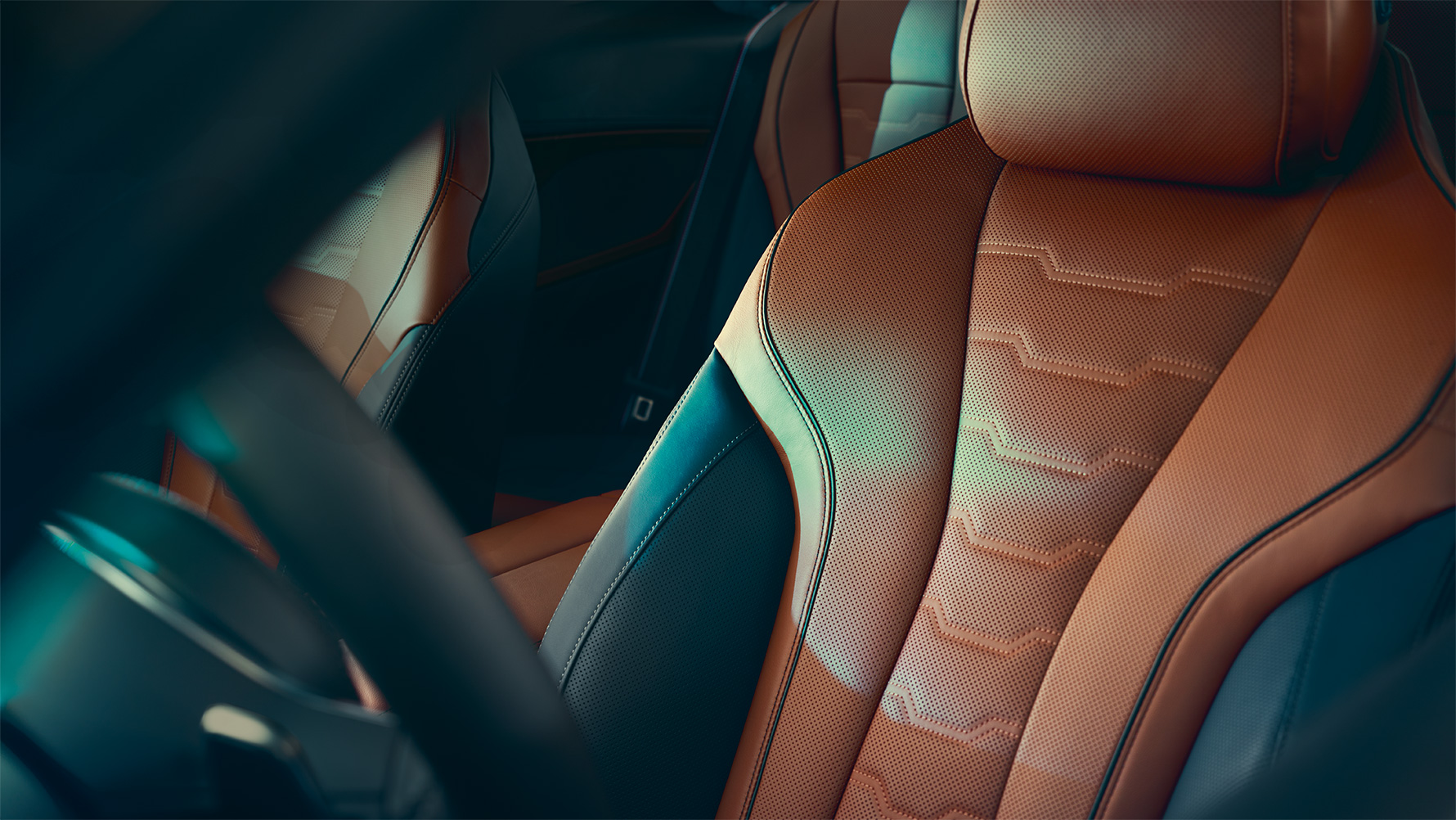 Scaunul multifuncţional al BMW Seria 8 Coupé Imagine în prim-plan cu scaunul multifuncţional al BMW Seria 8 Coupé, îmbrăcat în piele Merino.