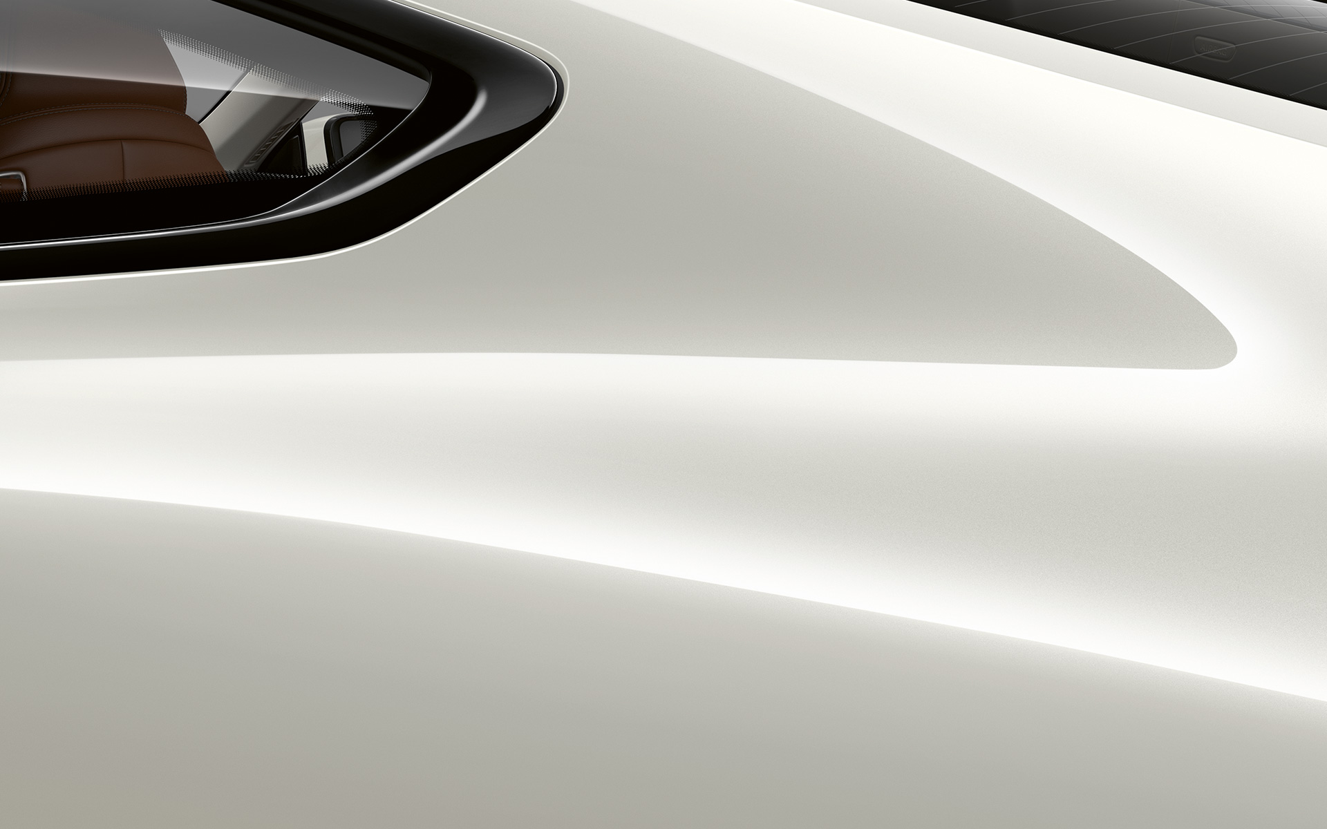 Montantul C al BMW Seria 8 Coupé Imagine în prim-plan cu montantul C al BMW Seria 8 Coupé în Alb Mineral metalizat.