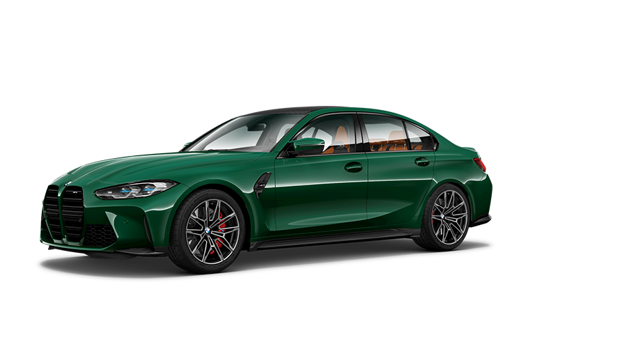 Imagine cu trei sferturi din partea laterală a BMW M3 G80 Imagine cu trei sferturi din partea laterală a BMW M3 G80