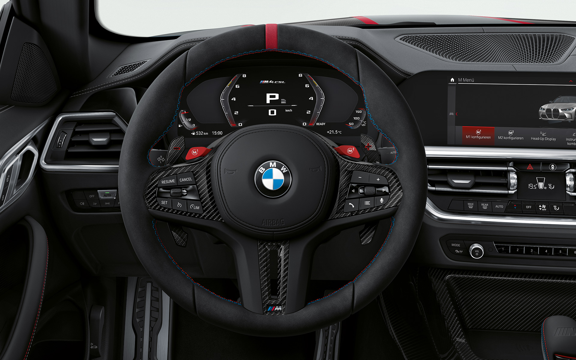 Volan M îmbrăcat în Alcantara BMW M4 CSL G82 BMW M4 CSL G82 - volan M îmbrăcat în Alcantara
