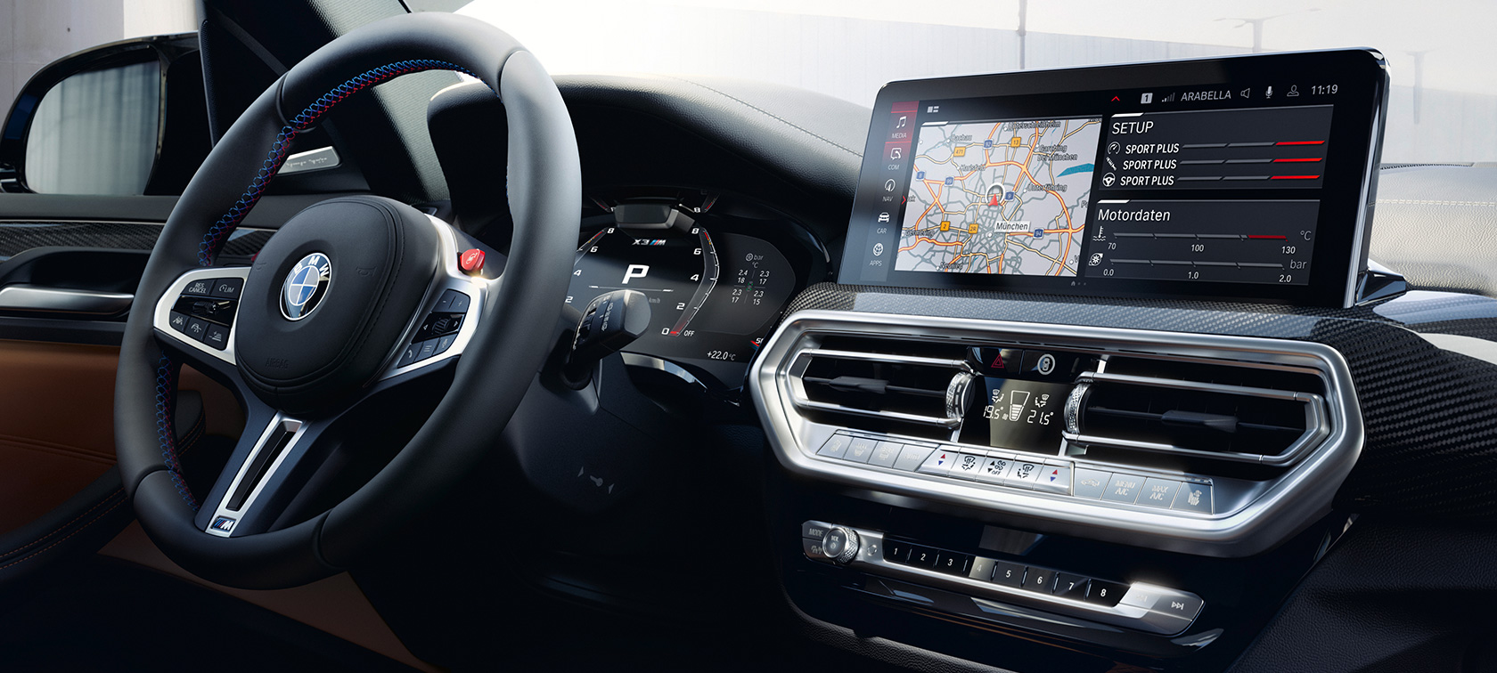 Control Display din habitaclul unui BMW X3 M Competition F97 LCI Facelift 2021 Control Display din habitaclul unui BMW X3 M Competition F97 LCI Facelift 2021
