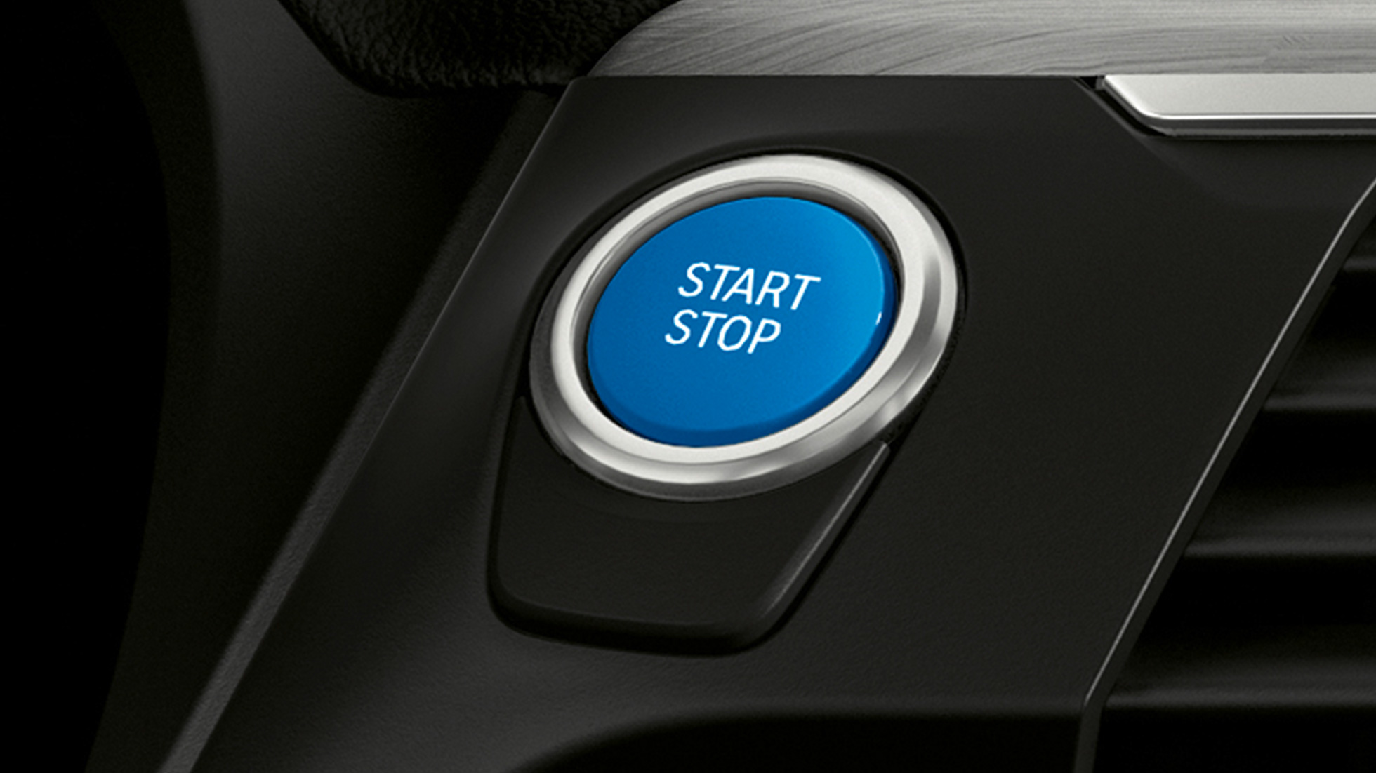 Imagine cu butonul Start/ Stop în albastru BMW i al BMW iX3, G08 Imagine cu butonul Start/ Stop în albastru BMW i al BMW iX3, G08, 2020