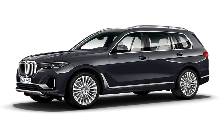 Imagine cu trei sferturi din partea laterală a BMW Seria X BMW X7 G07 Imagine cu trei sferturi din partea laterală a BMW Seria X BMW X7 G07