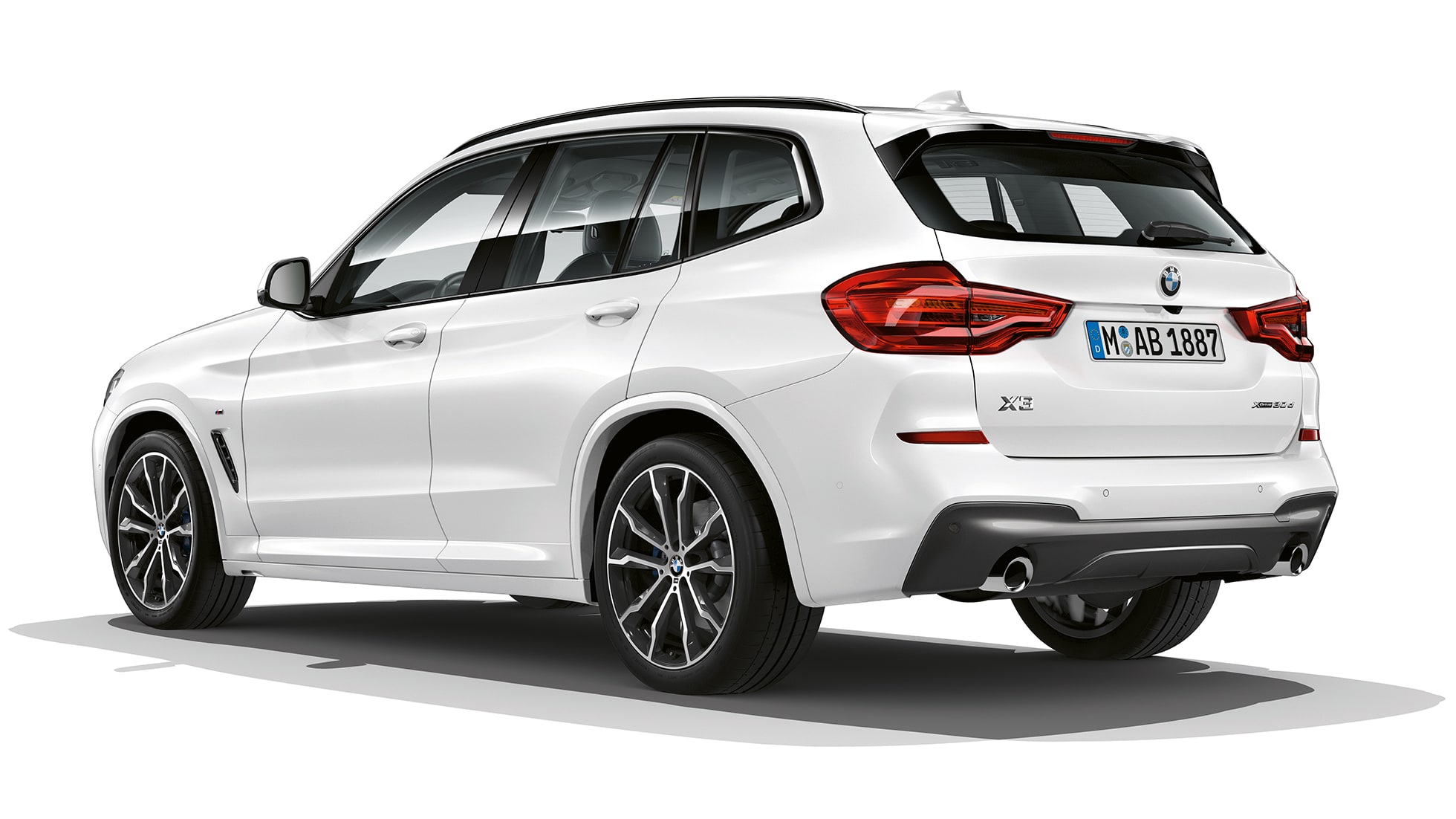 Imagine cu trei sferturi din partea spate a BMW X3 M40i, Model M Sport Imagine cu trei sferturi din partea spate a BMW X3 M40i, Model M Sport