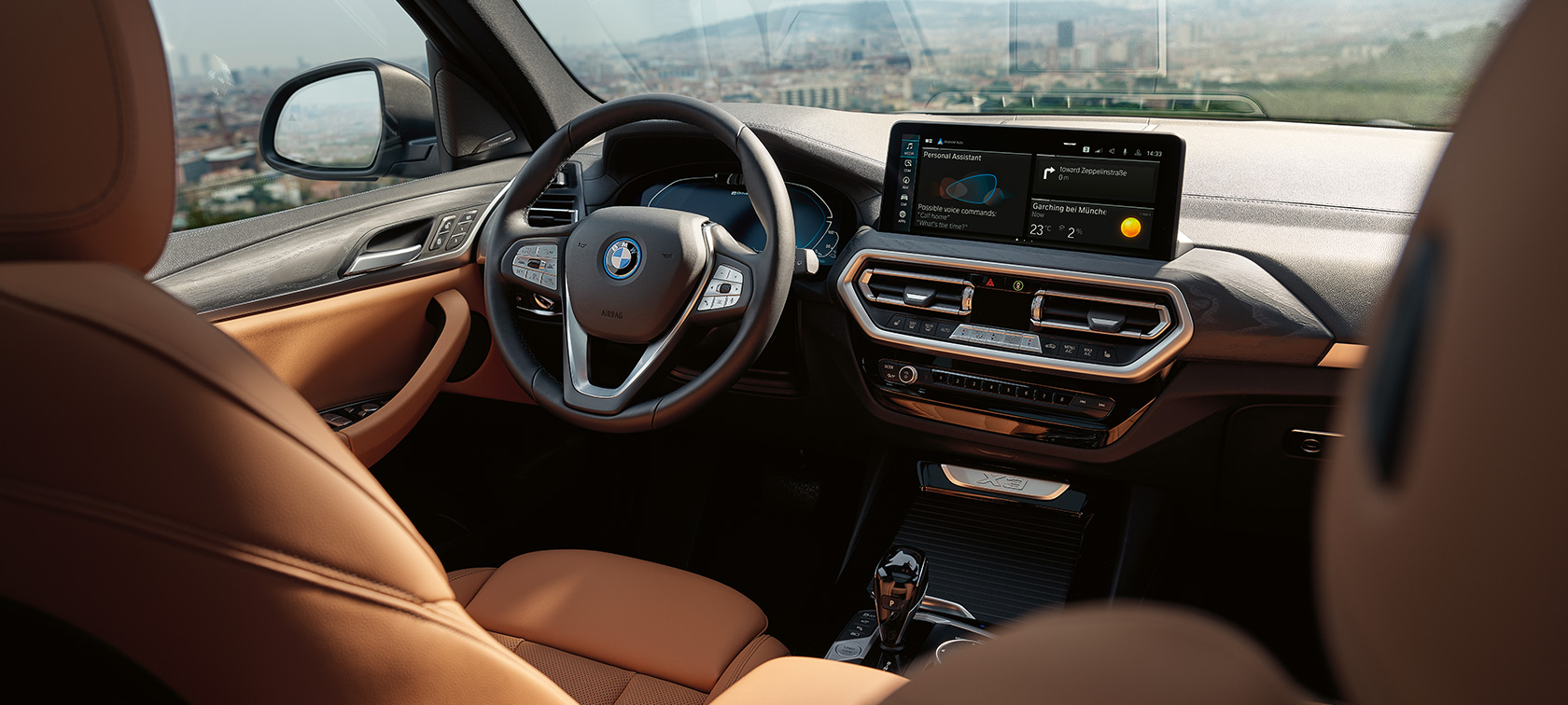 Detalii importante de design cu tapiţeria Sensatec Cognac ale BMW X3 G01 2021 Detalii importante de design cu tapiţeria Sensatec Cognac ale BMW X3 G01 2021
