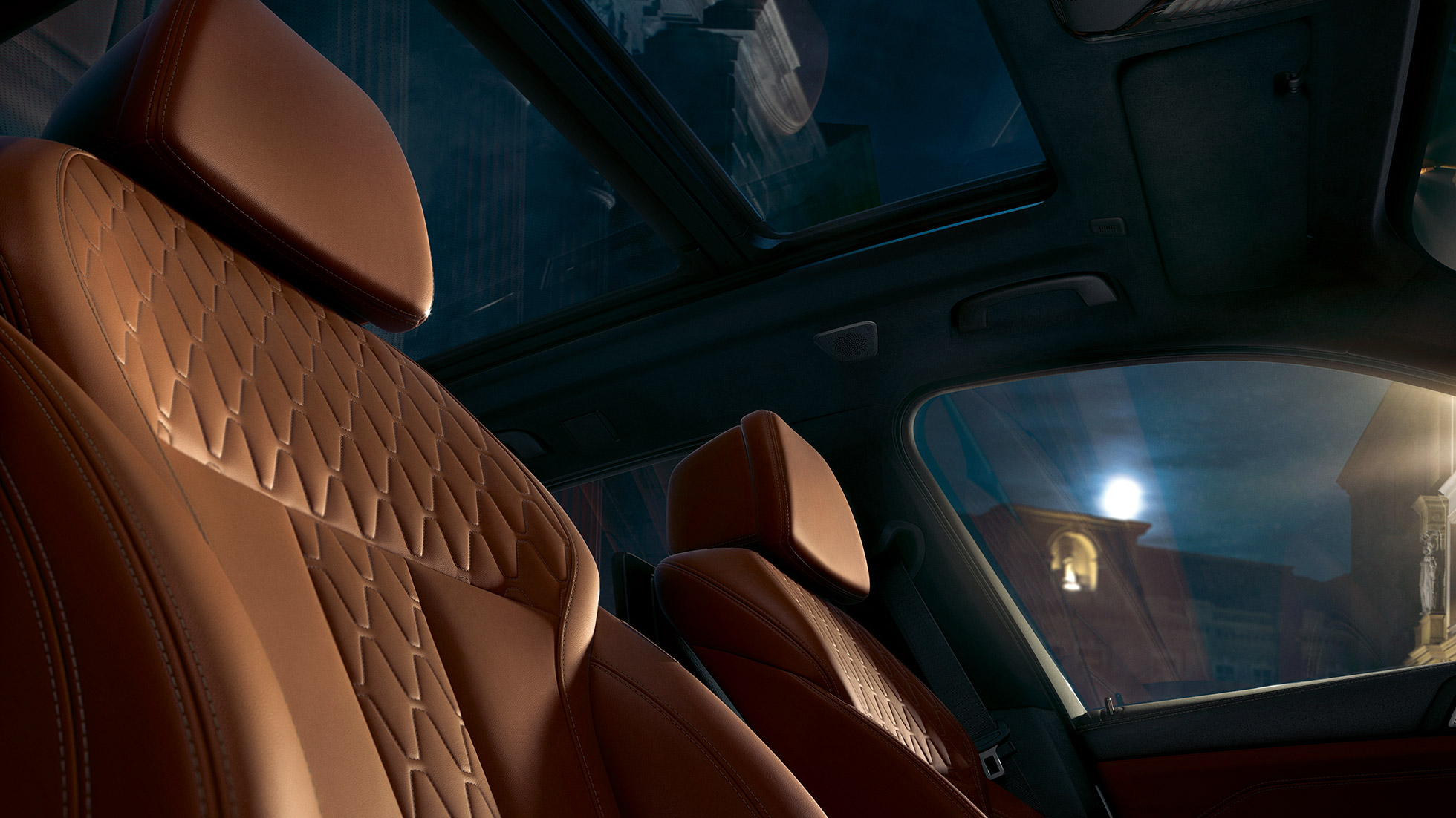 Scaunele din piele ale BMW X5 Imagine din interior cu scaunele din piele ale BMW X5, G05, 2018