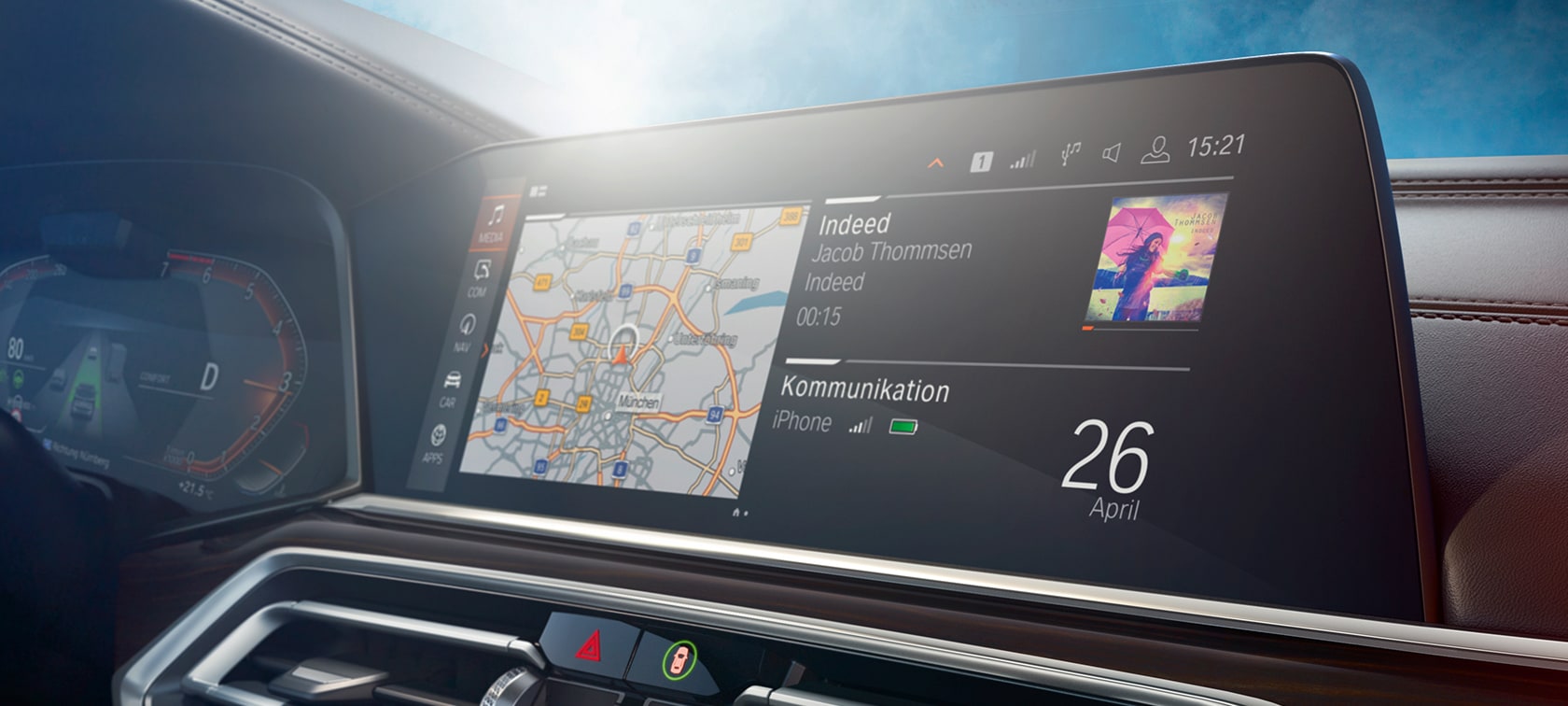 Control Display-ul BMW X5 Imagine din habitaclu cu Control Display-ul BMW X5, G05, 2018