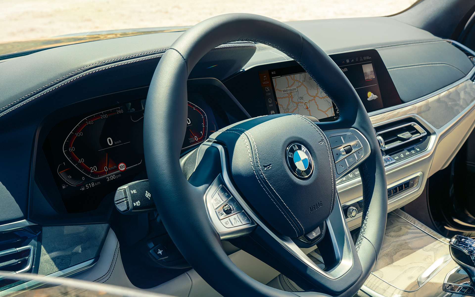 Imagine din interior cu habitaclul modelului BMW X7 G07 2019 Imagine din interior cu habitaclul modelului BMW X7 G07 2019