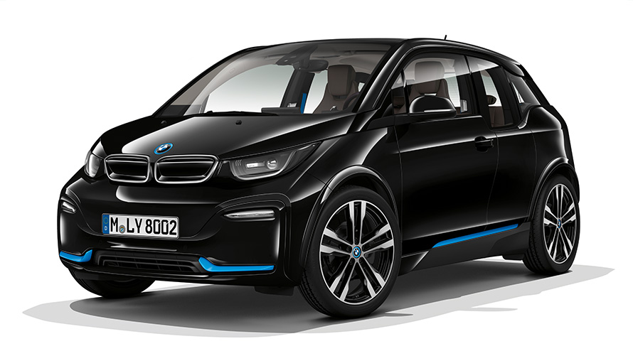 Imagine din studio cu BMW i3s Imagine din studio cu trei sferturi din partea frontală a BMW i3s