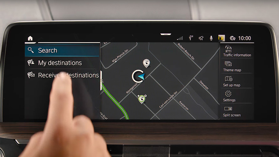 Sistemul de navigaţie BMW Maps Video exemplificativ cu sistemul de navigaţie BMW Maps