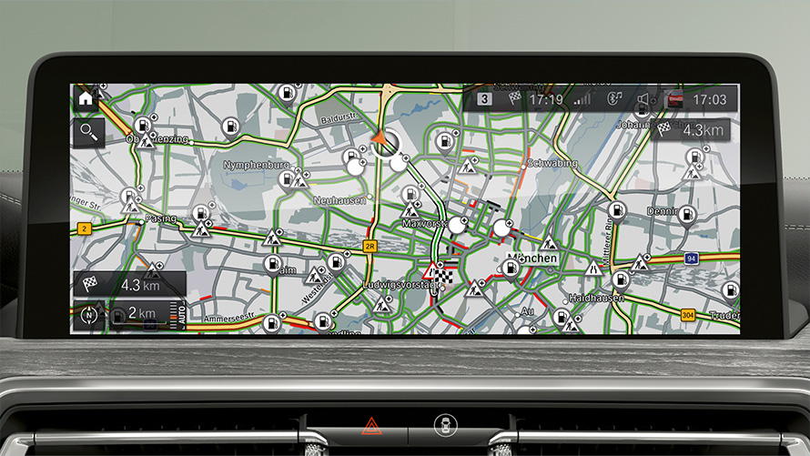 Imagine în prim plan cu Control Display şi Informaţii din trafic în timp real (RTTI) Remote Software Upgrade Imagine în prim plan cu Control Display şi Informaţii din trafic în timp real (RTTI)