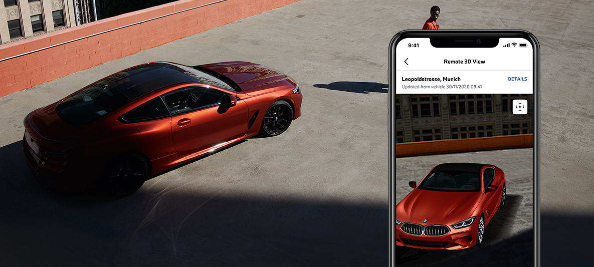 Aplicaţia My BMW gestionarea siguranţei automobilului meu cu persoană văzută de sus Aplicaţia My BMW gestionarea siguranţei automobilului meu cu persoană văzută de sus