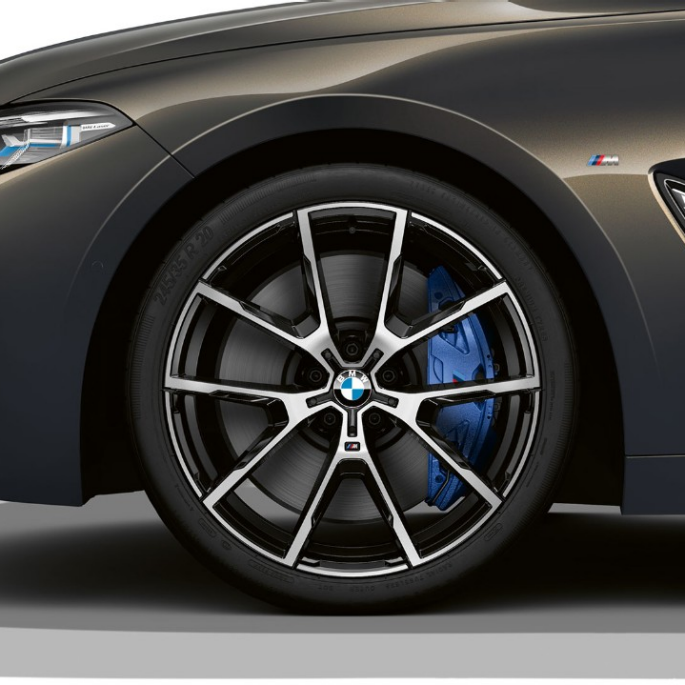 Jante M din aliaj uşor de 20” Y-spoke, tip 728 M ale BMW M850i xDrive în Gri Dravit metalizat. Jante M din aliaj uşor de 20” Y-spoke, tip 728 M ale BMW M850i xDrive în Gri Dravit metalizat.