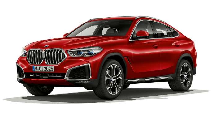 Imagine cu trei sferturi din partea frontală a modelului BMW X6, xLine.